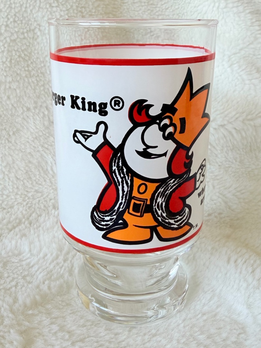 Vintage 1970s Burger King Promotional Collector Glass - Retro